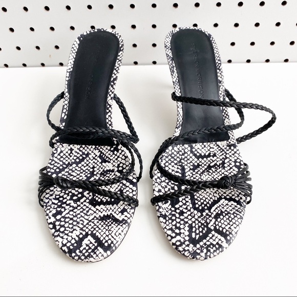 Sigerson Morrison | Fyona Snake Print Sandals - Picture 3 of 5